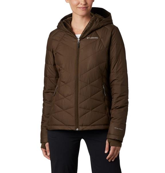 Columbia Heavenly Hooded Jacket Olive Green For Women's NZ10897 New Zealand